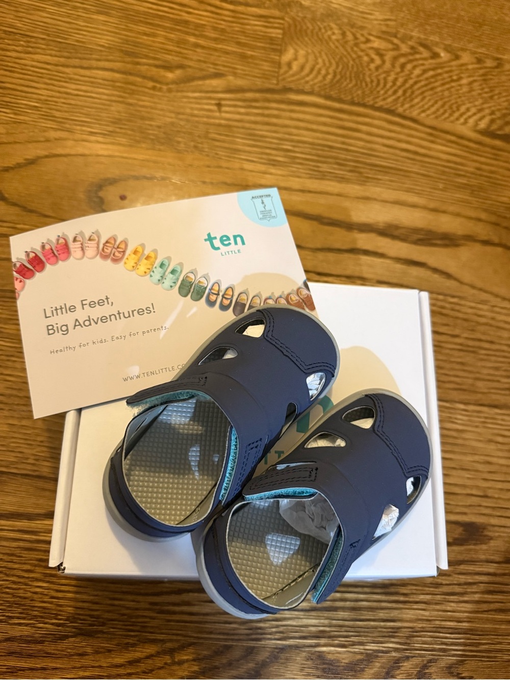 Ten Little Navy Baby Walkers with Easy Hook-and-Loop Strap